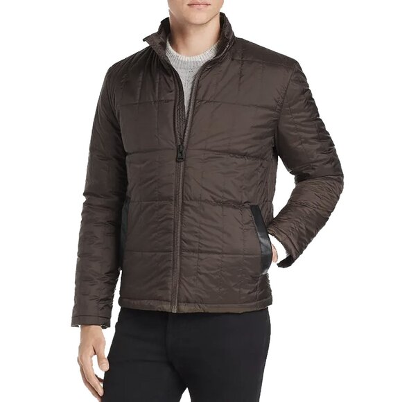 NEW Cole Haan Quilted Jacket!Sm or MedBrown With Leather TrimMidweight